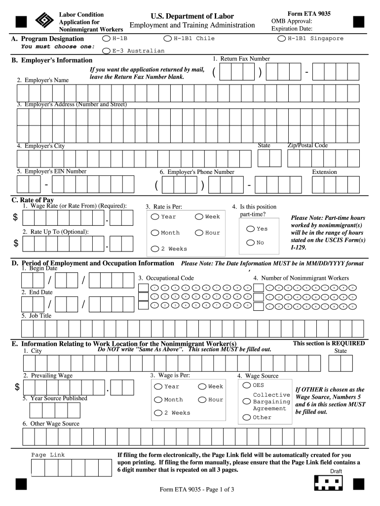 DOL ETA 9035 Fill and Sign Printable Template Online US Legal Forms