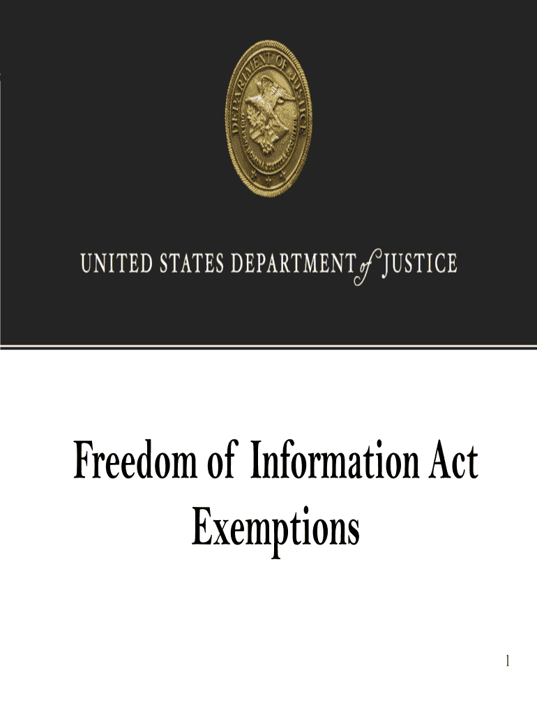 Fillable Online justice An Overview of the Freedom of Information Act