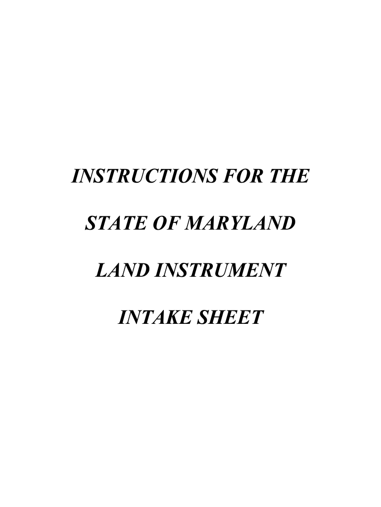 Maryland Intake Sheet Fill Online, Printable, Fillable, Blank pdfFiller