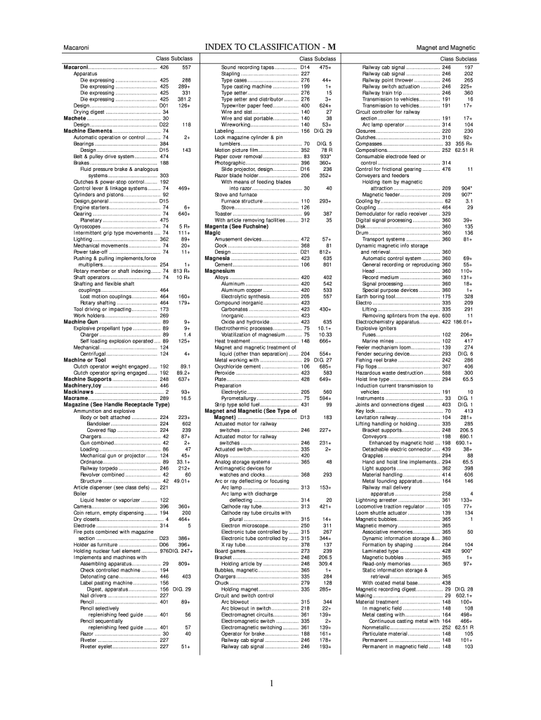 Fillable Online uspto Class Subclass Macaroni uspto Fax Email Print