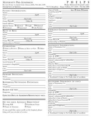 Printable Hospital Admission Forms | pdfFiller