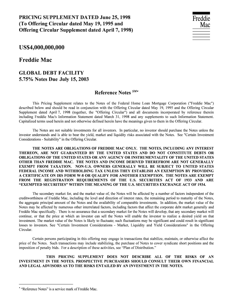 US4,000,000,000 Freddie Mac Fill out & sign online DocHub