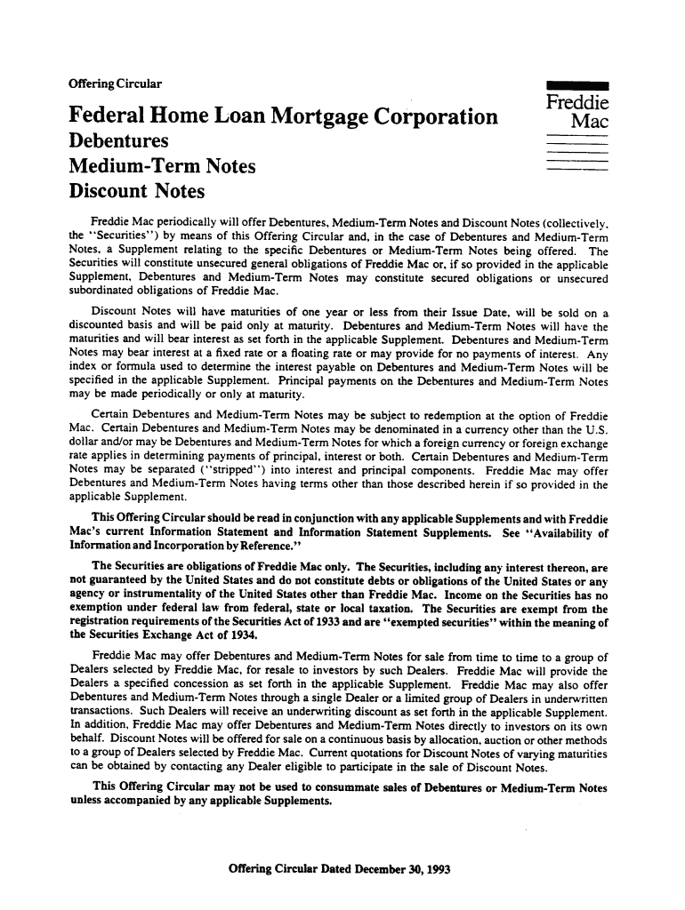 Fillable Online Dec 30, 1993 Freddie Mac Fax Email Print pdfFiller