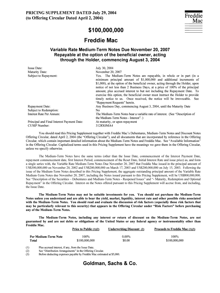 100,000,000 Freddie Mac Fill out & sign online DocHub