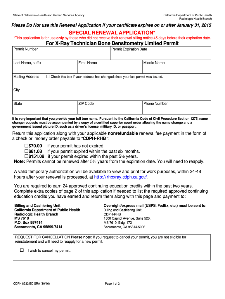 2014 Form CA CDPH 8232 BD SRA Fill Online, Printable, Fillable, Blank