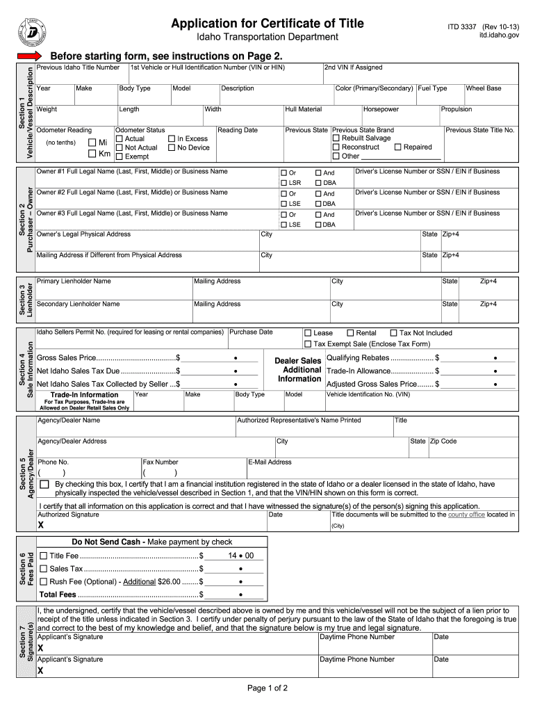 Itd 3337 Fill Online, Printable, Fillable, Blank pdfFiller
