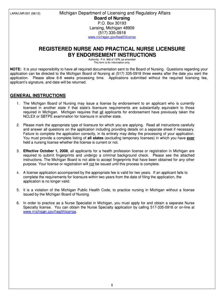 Michigan Department of Licensing and Regulatory Affairs Board of