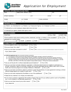 Subway Employment Application Forms and Templates - Fillable
