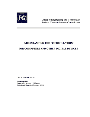 Fillable Online fcc fcc regulations for computers treasury form Fax