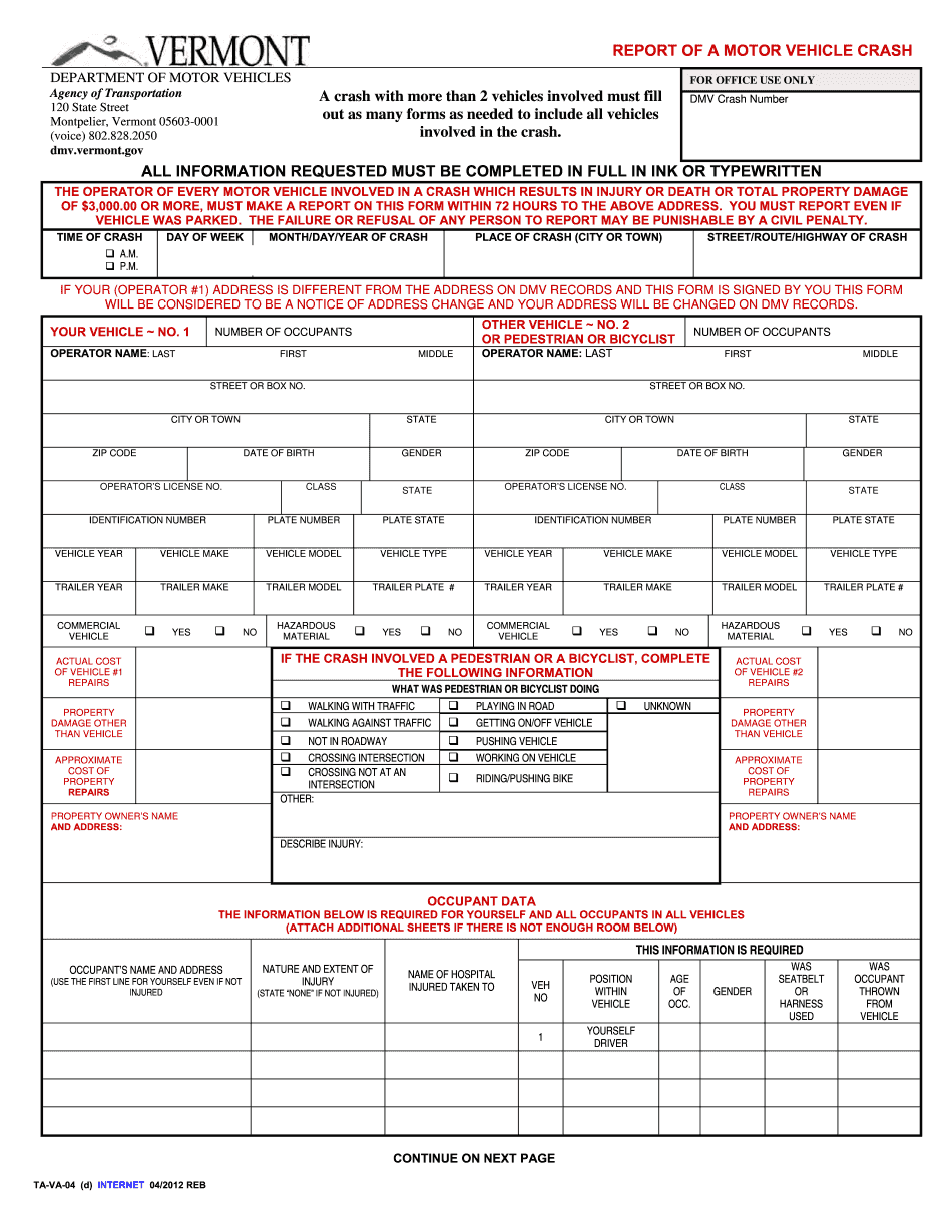Vermont Accident Report The Basics