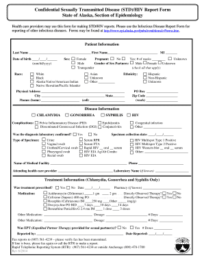 2014 AK Confidential Sexually Transmitted Disease (STD)/HIV Report Form