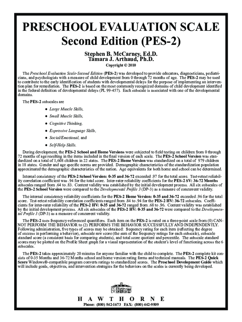 Preschool Evaluation Scale Fill Online, Printable, Fillable, Blank