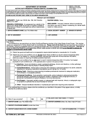 2013-2020 Form DD 2813 Fill Online, Printable, Fillable, Blank - pdfFiller