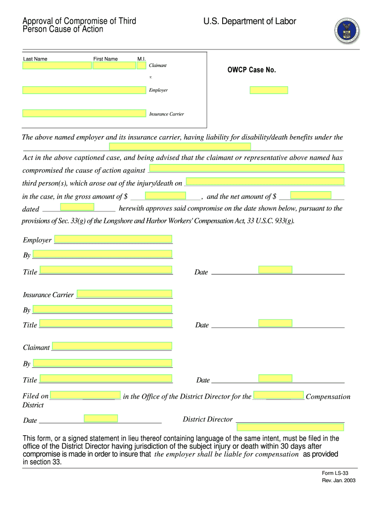 Fillable Online dol DOLESA Forms. ls33 dol Fax Email Print pdfFiller