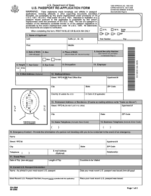 Us Passport Application Form 2012 - Fill and Sign Printable Template Online