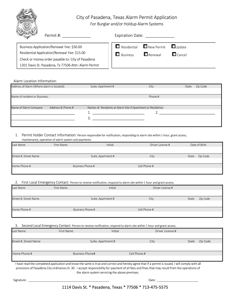 Pasadena Permit Office Fill Online, Printable, Fillable, Blank