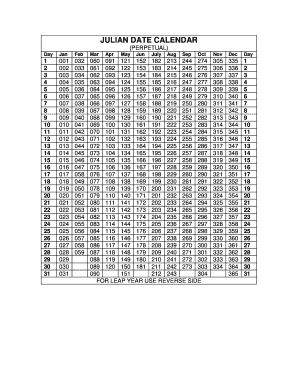 18 Printable Julian Date Calendar Forms and Templates - Fillable