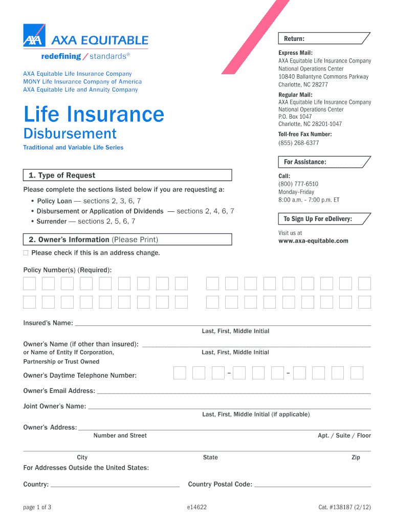 Axa Fillable Form Life Fill and Sign Printable Template Online US