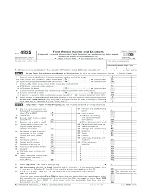 Fillable Online 2005 Form 4835 (Fill-In Capable). Farm Rental Income