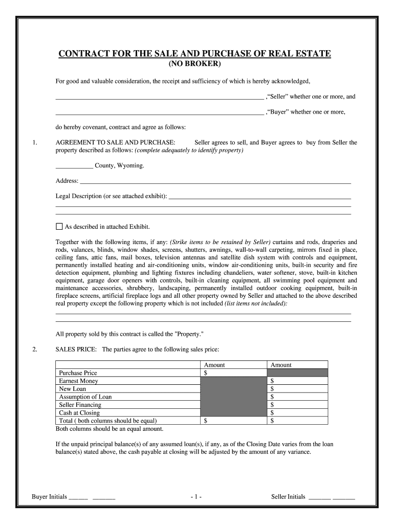 Wyoming Purchase Agreement Fill Online, Printable, Fillable, Blank