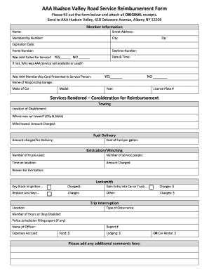 Aaa Reimbursement Form - Fill and Sign Printable Template Online
