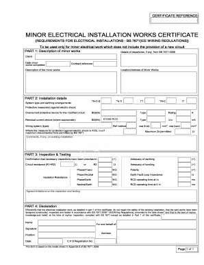 Electrical Installation Certificate 2020-2026 - Fill and Sign Printable