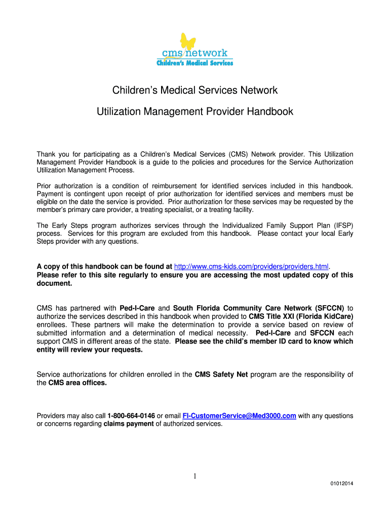 Fillable Online Children's Medical Services Network Utilization