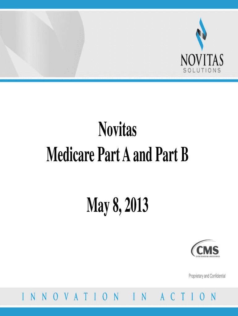 Fillable Online crihb Novitas Medicare Part A and Part B May 8, 2013