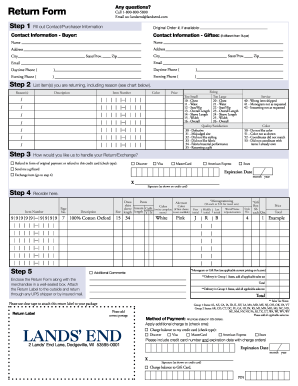Lands End Returns - Fill Online, Printable, Fillable, Blank | pdfFiller