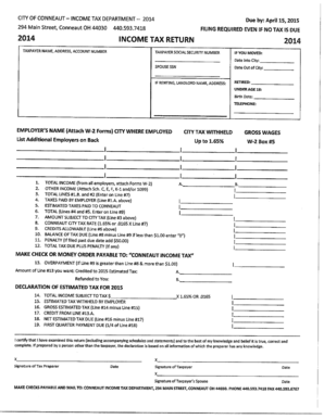 Fillable Online 2014 INCOME TAX RETURN 2014 Fax Email Print - pdfFiller
