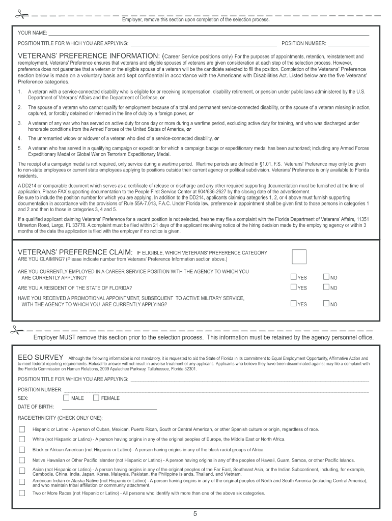 Job Florida Application Fill Online, Printable, Fillable, Blank