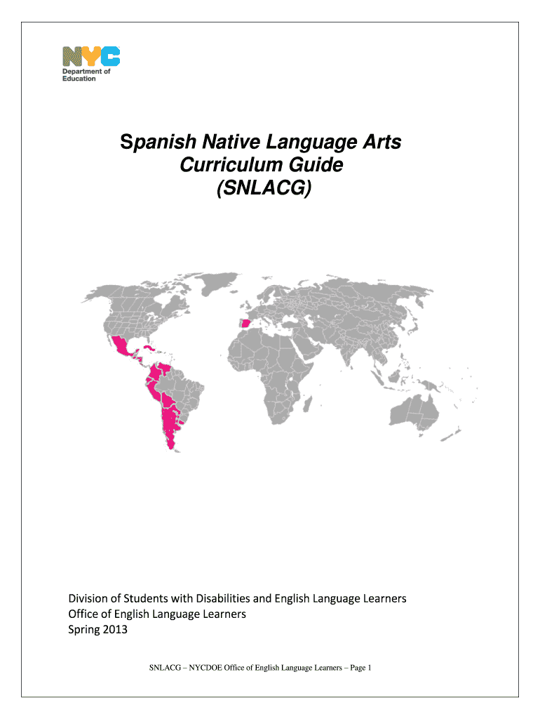 Spanish language arts curriculum middle school Fill out & sign online