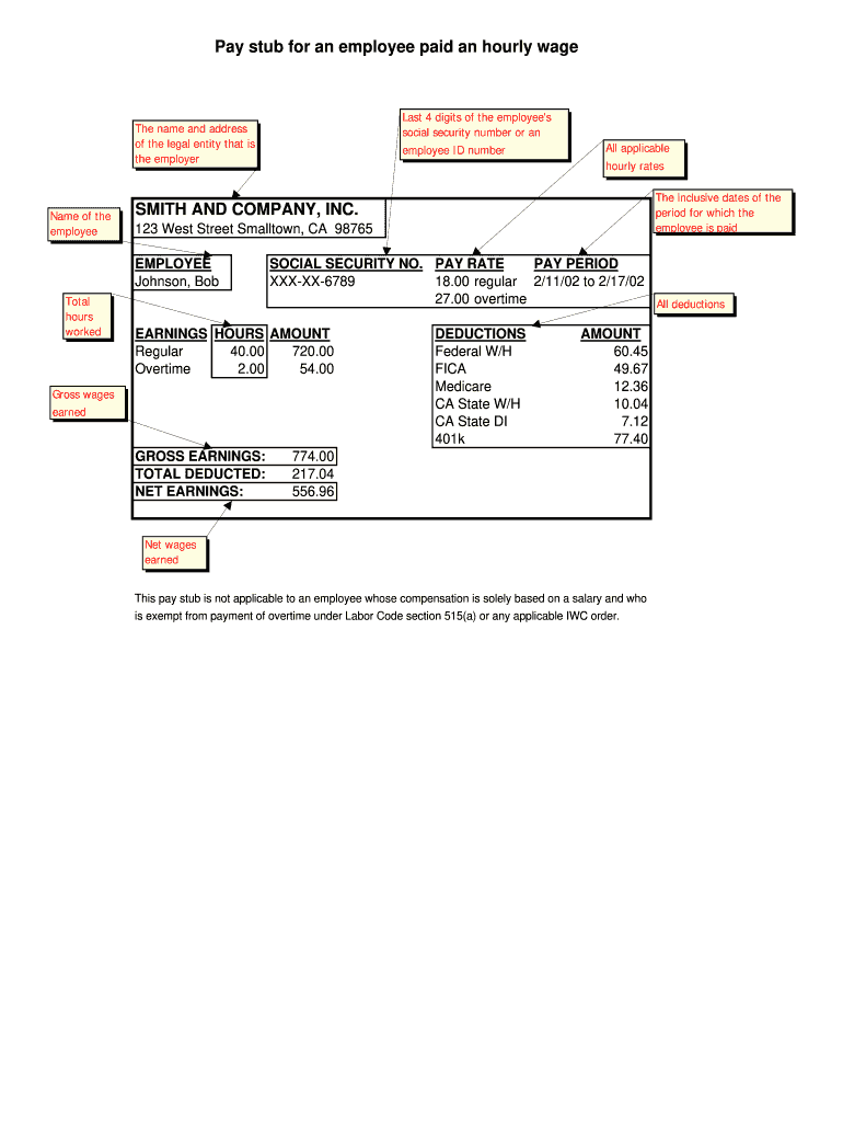 Paid Stub Fill Online, Printable, Fillable, Blank pdfFiller