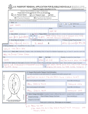Us Passport Renewal Form - Fill and Sign Printable Template Online