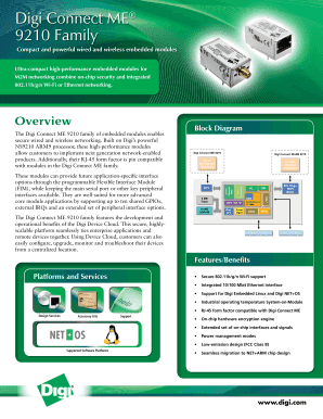 Fillable Online Digi Connect ME 9210 Family Datasheet - Digi
