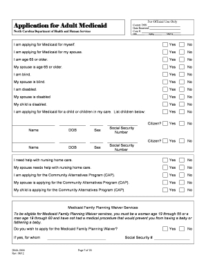 Fillable Online Info Dhhs State Nc Application For Medicaid - Nc Dhhs Online Publications - Nc ... - Info Dhhs State Nc Fax Email Print - Pdffiller
