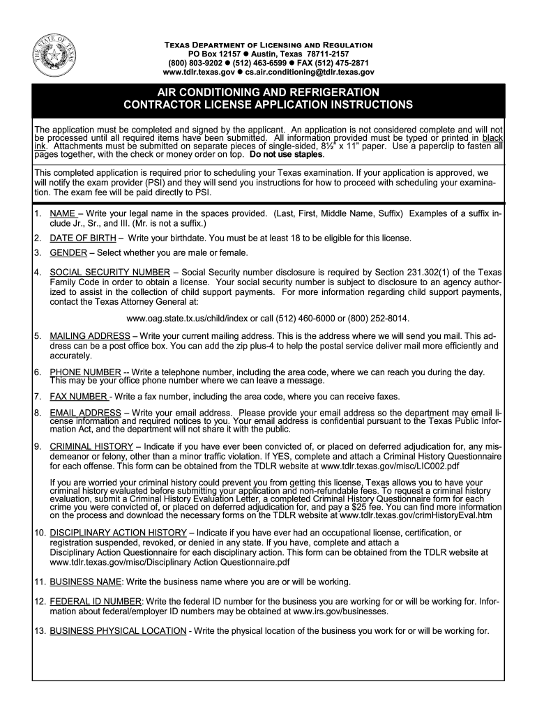 Tdlr hvac license Fill out & sign online DocHub
