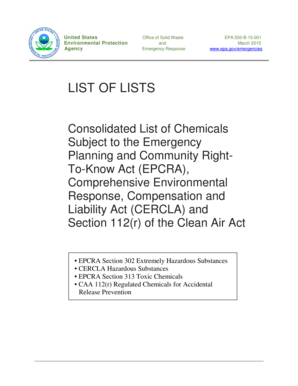 Epa List Of Lists 2023 Epa List Of Lists - Fill Online, Printable, Fillable, Blank | Pdffiller