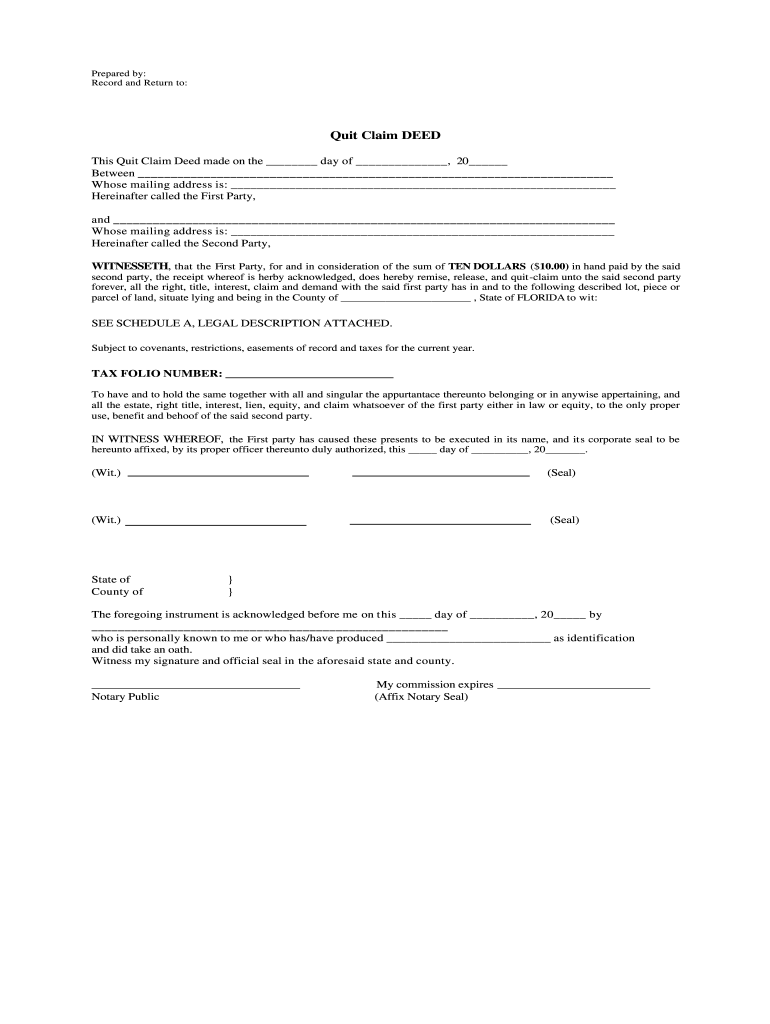 FLquit claim deed Title Guarantee, Inc. Fill out & sign online DocHub