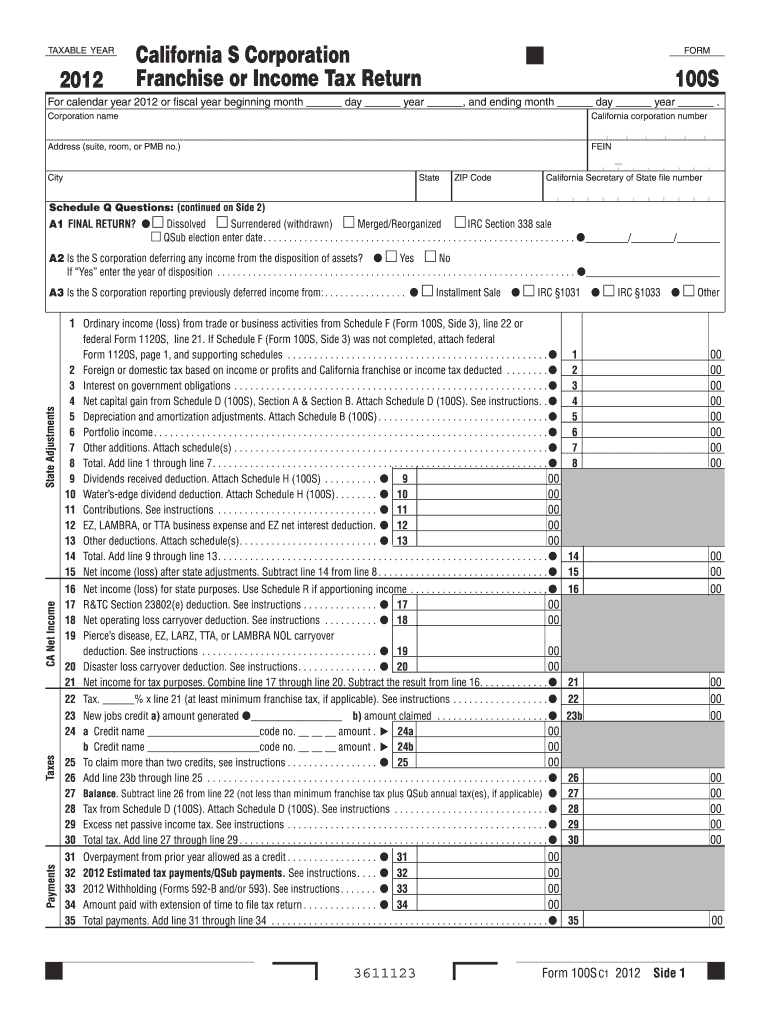 California form 100s instructions 2021 Fill out & sign online DocHub