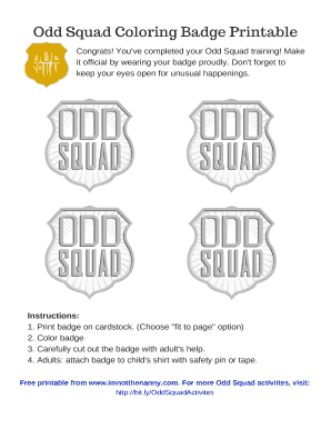Odd Squad Badge - Fill and Sign Printable Template Online