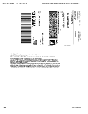 FedEx Ship Manager - Print Your Label(s) - Fill and Sign Printable