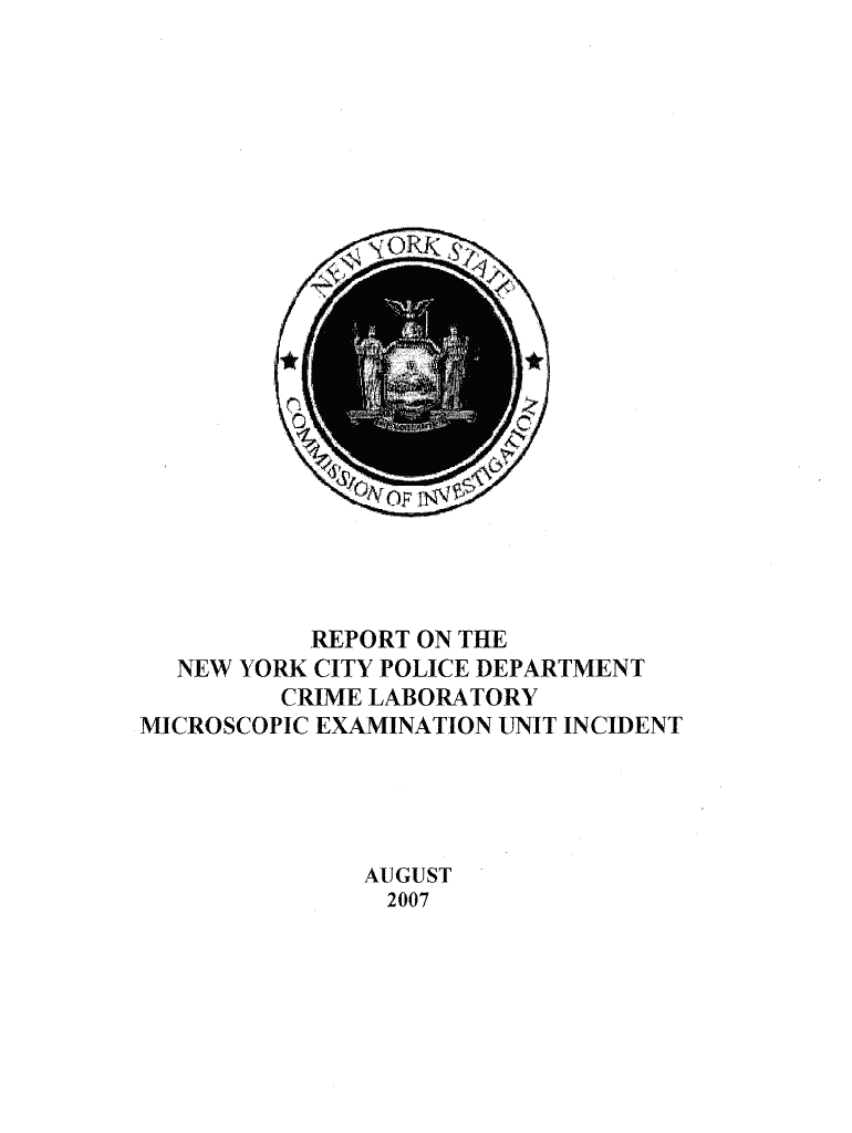 Fillable Online Report on the New York City Police Department Crime
