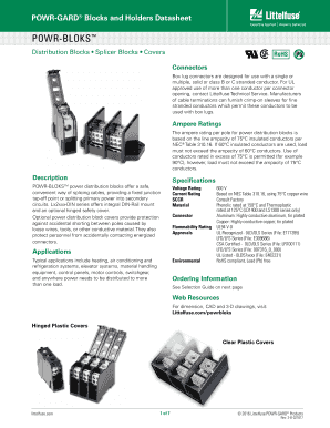 Fillable Online POWR-GARD Blocks and Holders Datasheet Fax Email Print