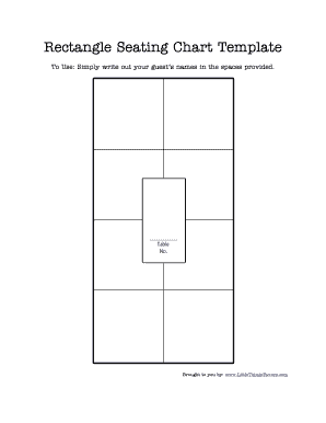 Fillable Online Rectangle Seating Chart Template Fax Email Print