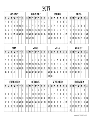 Fillable Online 2017 Yearly Calendar - CalendarLabs.com. 2017 Yearly