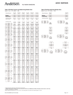 Andersen Window Sizes 200 Series