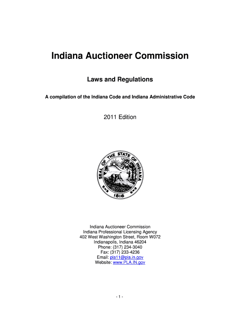 Fillable Online Indiana Auctioneer Commission Fax Email Print pdfFiller