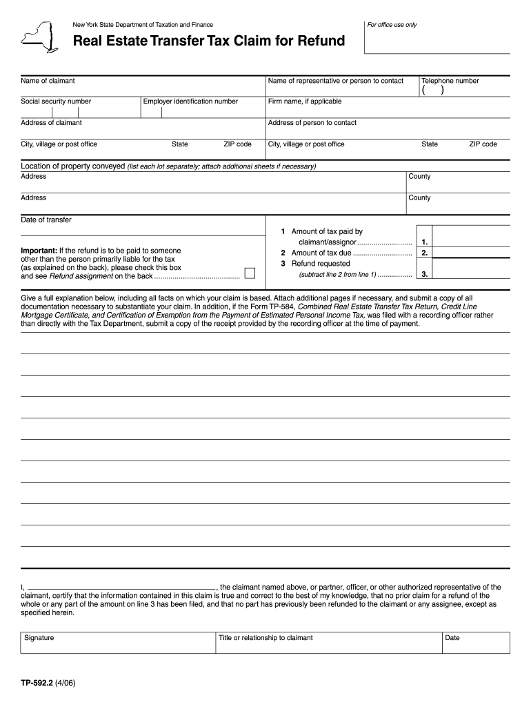 NY DTF TP592.2 2006 Fill out Tax Template Online US