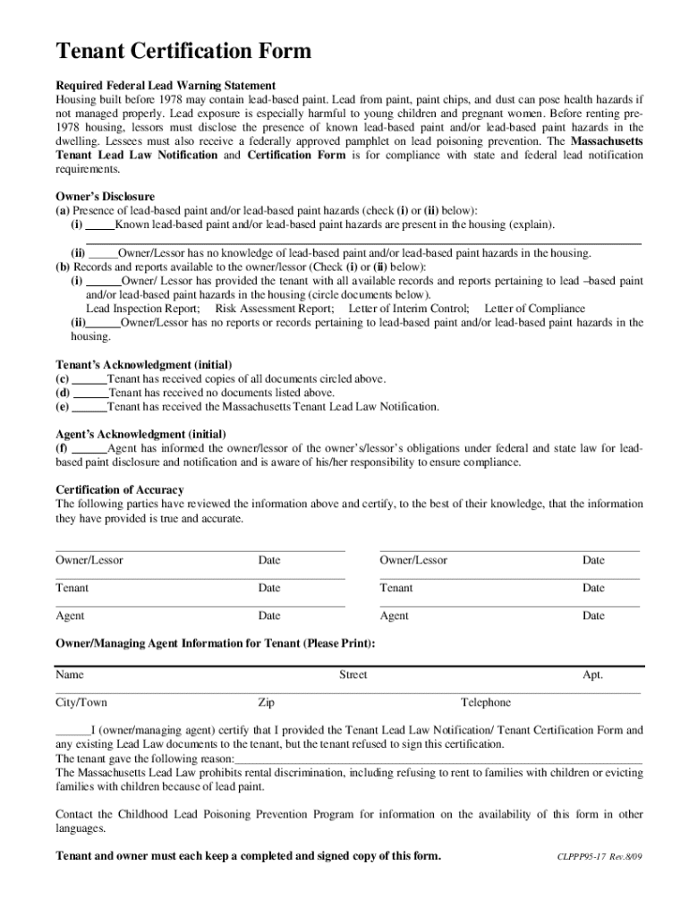 Lead paint disclosure massachusetts Fill out & sign online DocHub